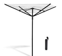 Vonia Secador Paraguas - Tendedero con anclaje al suelo - Longitud de secado de 45 metros (negro)