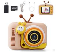 Voniobuy Cámara para niños, cámara digital 1080P con pantalla IPS de 2.0 pulgadas, 44 marcos mágicos, 5 juegos educativos, desarrolla la creatividad de niñas y niños de 3 a 10 años, caracol