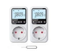 Voniobuy Enchufe Temporizador Programador Digital, 18 programas hasta el Segundo, función de Cuenta atrás, batería Recargable, Enchufe programable para luz y Luces navideñas 16A 3680W (2)