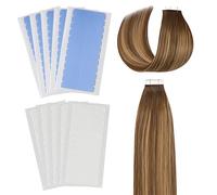VONJUMA 120 Pcs Cinta Adhesiva Para El Cabello Cinta Para Extensiones De Cabello Cinta Adhesiva De Extensión De Pelo Cinta De Repuesto Para Extensiones Y Tramas De Cabello 4×0.8Cm Azul Blanco