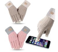 VONJUMA 2 Pares Guantes Invierno Guantes Termicos Mujer Hombre Con Forro Vellosidades Gruesa Y Suave Guantes Invierno Madam Guantes Tactiles Para Frio Guantes Felpa Punto Para Parejas