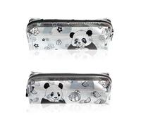 VONJUMA 2 Pcs Estuche Transparente Panda Estuche Escolar Transparente Simple Moda Pencil Case Para Neceser Portátil Impermeable Adults Suministros De Oficina Bolsa De Papelería Para Estudiantes