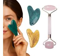 VONJUMA 2 Pcs Gua Sha Y Rodillo De Jade Roller Guasha Masajeador Facial Calma Y Relaja La Piel Regalo Para El Cuidado De La Piel Regalos Para Mujeres