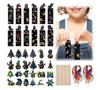VONJUMA 36 Piezas Scratch Art Para Niños Magic Scratch De Navidad Y Unicornios Marcapaginas Arco Iris Regalos Cumpleaños Niños Colegio Para Manualidades Diy Navidad Halloween