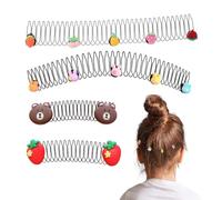 VONJUMA 4 Pcs Diademas Niña Diademas Elásticas Circulares De Plástico Con Diseño De Dibujos Animados Diademas Circulares De Fresa Diadema Elástica Con Dientes Ondulados Antideslizantes