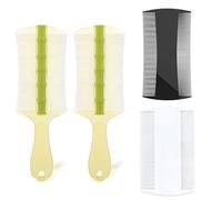 VONJUMA 4 Pcs Peine Piojos Y Liendres Peines De Piojos Peine Para Pulgas Peines De Piojos De Plástico De Doble Cara Peine Para Mascotas Peine Para Piojos De Dientes Finos Para Eliminar Pulgas Y Piojos