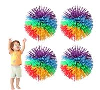 VONJUMA 4 Pcs Pelotas De Goma Arco Iris Bolas De Color Stringy Balls, Bolas De Saltar 6Cm Regalos De Cumpleaños Infantiles Para Cumpleaños Infantiles Juegos Familiares Fiestas Recuerdos