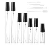 VONJUMA 7 Pcs Atomizador Perfume Voyage Mini Botellas De Spray Mini Botellas De Muestra De Perfume Con Pipetas De Transferencia, Botella De Perfume Recargable De Plástico Portátil De Viaje Atomizador