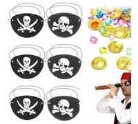 VONJUMA 70 Piezas Tesoro Pirata 50 Piezas De Piedras Preciosas Para Niños Y 20 Monedas De Oro Para Niños Con 6 Pirate Eye Patch Para Piratas Decoración De Cumpleaños Infantiles Fiesta Pirata Fiesta