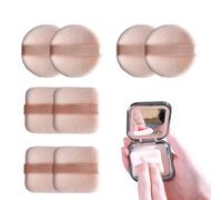 VONJUMA 8 Pcs Esponja Maquillaje Esponja De Polvo Fijador Almohadillas Redondas De Algodón Suave Prensado Herramientas De Maquillaje De Belleza Para Polvo Suelto Polvo Fijador Polvo Corporal Base