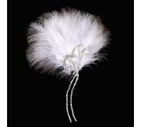 VONJUMA Abanicos Plumas Blanco Con Borla 1920S Abanico Plumas 1920S Vintage Style Handheld Feather Fan Abanico De Plumas De Los Años 20 Para Abanico De Baile De Fiesta Gatsby Accesorios De Carnaval