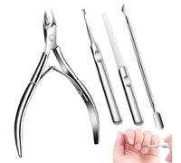 VONJUMA Corta Cuticulas 4 Pcs Alicate Para Cutículas Y Herramienta De Cortador De Cutículas Profesional Pinza De Acero Inoxidable Para Las Uñas De Dedos De Manos Y Pies