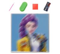 VONJUMA Kit De Pintura De Diamantes 5D Para Adultos Kit De Pintura De Diamantes Con Temática K-Pop RU-MI Pintura De Diamantes Kit De Manualidades Decoración De Pared Para El Hogar Regalo 20X20Cm