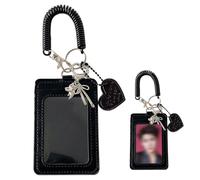 VONJUMA Photocard Holder Leather Kpop Photocard Photocard Con Colgante Tarjeta De Crédito De 3 Pulgadas Tarjeta De Bus Bank Tarjeta Para Estudiantes Pense De Llavero Pendiente