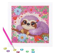 VONJUMA pinturas de diamantes 5D para niños animales de dibujos animados kits de mosaico con broca completa pintura de diamante creativa para niñas y niños idea de regalo y decoración de pared Pereza
