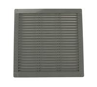 VONLIS® Lüftungsgitter Abluftgitter Lamellengitter Insektenschutz Kunststoff eckig 250 x 250 mm grau