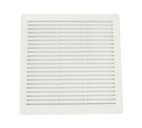 VONLIS® Lüftungsgitter Abluftgitter Lamellengitter Insektenschutz Kunststoff eckig 250 x 250 mm weiß