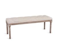 VONLUCE Banco Tapizado para Cama 120x40x46 cm Taburete para Pie de Cama en Estilo de Vintage Banco de Entrada con Asiento Acolchado y Patas de Madera para Dormitorio y Salón