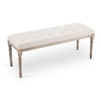 VONLUCE Taburete para Pie de Cama Tapizada en Tela 120x40x46CM Banco de Entrada en Estilo de Vintage Banqueta para Dormotorio y Salón (120x40x46CM)