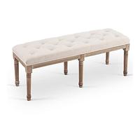 VONLUCE Taburete para Pie de Cama Tapizada en Tela 122x42.5x48CM Banco de Entrada con 6 Patas en Estilo de Vintage Banqueta para Dormotorio y Salón (122x42.5x48CM 6 Patas)