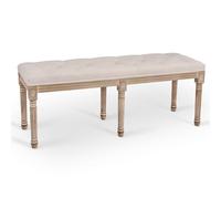 VONLUCE Taburete Pie de Cama 122x42,5x48 cm Taburete para Pie de Cama en Estilo de Vintage Banco Tapizado con Asiento Acolchado y Patas de Madera para Dormitorio y Salón (122 x 42.5 x 48 cm)