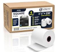Vonlyst Rollo de papel de recibo de 3 1/8 x 230 para sistema POS cuadrado conectado a la impresora térmica Star Micronics (paquete de 06 rollos)