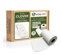 Vonlyst Rollo de Papel Térmico para Papel Recibo Clover Flex 2 1/4 x 55 (10 rollos)