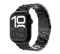 VONMÄHLEN Link Bracelet 2 - Correa de acero inoxidable 316L con un 25% de contenido reciclado, cierre de mariposa, compatible con Apple Watch, diseño moderno y atemporal - 40 | 41 | 42 mm - Negro