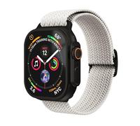 VONMÄHLEN Woven Loop: elegante correa de nailon trenzado para Apple Watch, resistente al agua y ajustable 44 | 45 | 46 | 49 mm - Negro crema