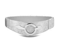 VONMELLI Cinturón elástico ancho mujer moda cinturón mujer para cadera cinturones elástico vintage con cierres de anillo de plata, plateado, L: Adatto per il girovita 95cm-120cm