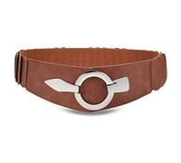 VONMELLI Cinturón elástico ancho mujer moda cinturón mujer para cadera cinturones elástico vintage con cierres de anillo de plata marrón XL, marrón, XL: Adatto per il girovita 110cm-130cm