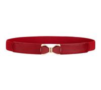VONMELLI Cinturón elástico delgado para mujer, vestidos de moda, elástico, delgado, cinturón decorativo para mujer con hebilla de lazo, rosso, Fit Waist Size 27" to 31"