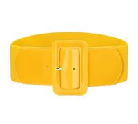 VONMELLI Cinturón Elástico Mujer Vintage Cinturón Alto Ajustable Cinturones Elásticos Anchos Retro Moda Cinturones De Mujer Para Vestido, amarillo, L: 100cm(Misura della vita 84cm-93cm)
