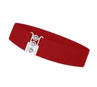 VONMELLI Cinturón elástico para mujer, ancho, elástico, vintage, cinturón de cintura para mujer, para vestido, retro, cincha, 5 cm de ancho, rojo, M:Passend für Taillenumfang 71-80cm