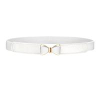 VONMELLI Cinturón elástico para mujer, cinturón delgado elástico vintage para vestido, cinturón elástico para mujer con hebilla de lazo, Blanco, Passend für Taille 68cm-80cm