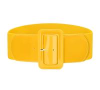 VONMELLI Cinturones elásticos anchos para mujer, cinturones elásticos vintage para mujer, cinturón de cintura para vestido, amarillo, 38-42W