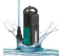 VONROC Bomba sumergible 750 W -1400 l/h - Aguas limpias y residuales - 0,75 bar - Altura máxima 7,5 m - Profundidad máxima 7 m - Flotador integrado - Bomba de agua