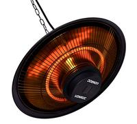 VONROC Calefactor Albano - Calefactor de terraza colgante 1500W - Negro - Elemento de carbono - con mando a distancia