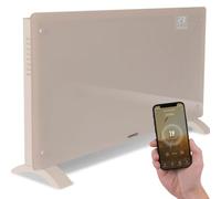 VONROC Calefactor Convector 2500 con Control Inteligente WiFi Beige | vidrio templado y aluminio, control mediante app Tuya Smart Life