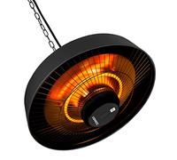VONROC VONROC Calefactor Vulcano 2000W - Colgante - Negro - Elemento de carbono - con mando a distancia, temporizador y 2 niveles de calor