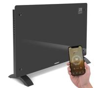 VONROC Calefactor eléctrico de lujo - Panel de vidrio de convección - 2000W - 24m2 - Control manual y Wifi - Termostato ajustable y temporizador - Gris