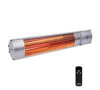 VONROC Calefactor Marsili - 2000W - 2 niveles de calor - Plata - Elemento de bajo deslumbramiento - Con mando a distancia