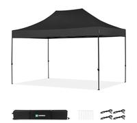 VONROC Carpa para Fiestas Easy-Up 3×4,5 m Negro | Impermeable UV50+ Acero Beige Oxford 420D con revestimiento PVC y acero,