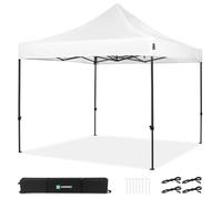 VONROC Carpa Plegable Pop-Up 3x3 m Impermeable UV50+ Blanca | Oxford 420D con revestimiento PVC, Bolsa con Ruedas, Modular y Ampliable, Para Jardín