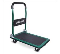 VONROC Carro Plataforma Plegable - Carga Máx. de 150 kg. Bandeja de 47 x 73 cm. Ruedas giratorias