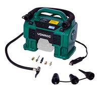 VONROC Compresor VPower 20V - Batería de 20V y enchufe de 12V para el encendedor de cigarrillos - 11 bar - Incl. 8 accesorios - Excluyendo batería y cargador