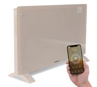 VONROC Convector Eléctrico Smart 2000W con WiFi y Panel de Vidrio Beige