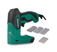 VONROC Grapadora Eléctrica - 230V - Herramienta Profesional para Tapicería y Bricolaje, Incluye Grapas y Clavos