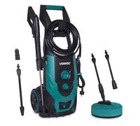 VONROC Hidrolimpiadora 2200W con 170 Bar y caudal de 450 L/h | Color negro, manguera 8 m, cable 5 m, depósito detergente, bomba aluminio, lanza turbo y ajustable, limpiador de patios