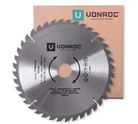 VONROC Hoja de sierra - 210 x 30mm - 40 dientes - para madera - Apta para sierras de mesa y ingletadoras